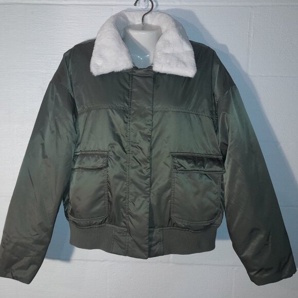 Universal Thread Women's Bomber Jacket Moss Green Size XL Waterproof Coat - Picture 2 of 10